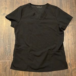 Mandala Scrubs- “6 Pocket Top” in Black, size Small